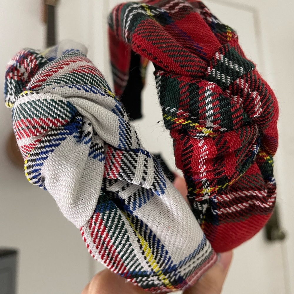 2 pc Plaid Knotted Headband